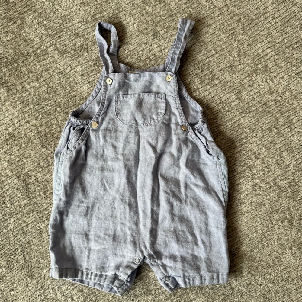 Les Gamins 18–24M‎ Blue Cotton Overalls Romper Made in USA Playwear